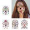 Halloween Temporary Face Tattoos Makeup Kit (13 Pack), Day of the Dead Sugar Skull Floral Black Skeleton Web Red Roses Full Face Mask Stickers Tattoo Families Party Supplies